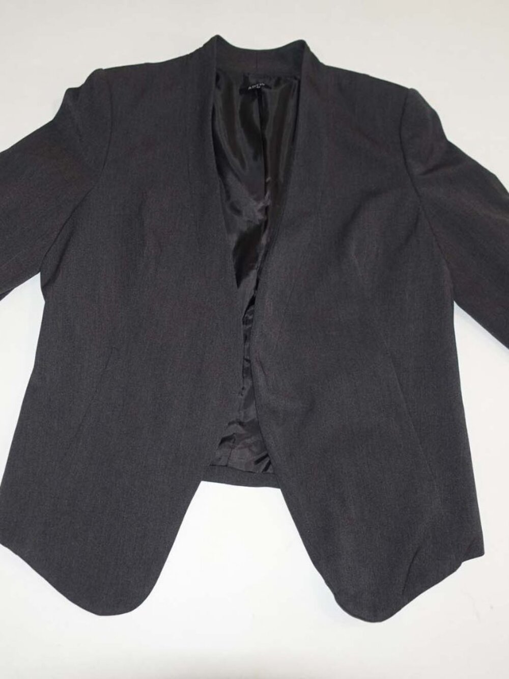 Apt. 9 Women's Buttonless Blazer Jacket Large NWT Charcoal Gray Open Front L